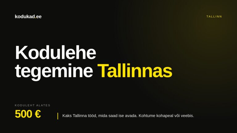 Kodulehe tegemine Tallinnas — alates 500 eurost