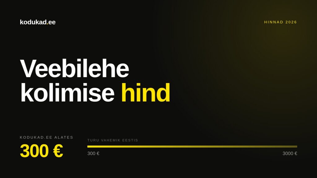 Veebilehe kolimise hind 2026 — alates 300 eurost
